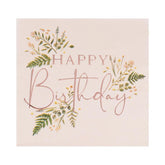 Botanical Happy Birthday Napkins - The Party Room